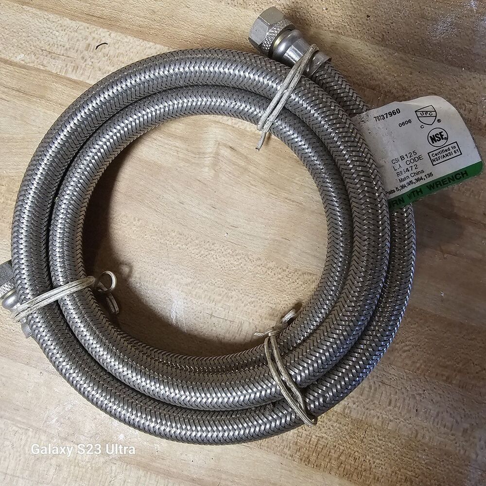 WATTS Dishwasher Connector (3/8” Flexible Braided Stainless Steel): 60”